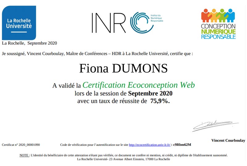 Toile Design est Certifié éco-conception web