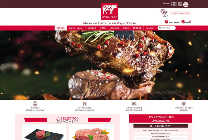 Site e-commerce de vente de viandes françaises