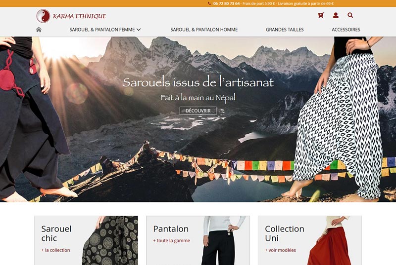 Vente en ligne de Sarouel et Pantalon