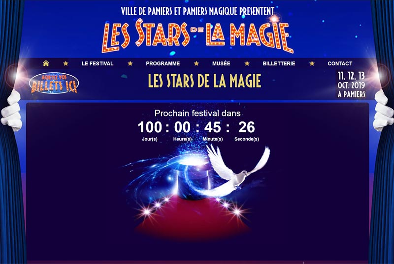 Site internet pour des spectacles de magie
