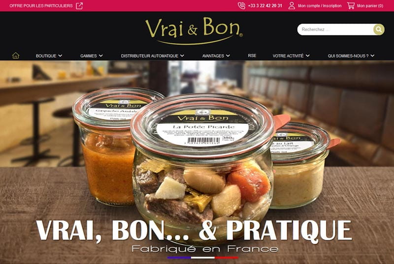 Site e-commerce de vente de plats cuisinés en bocaux