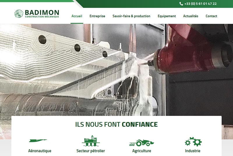 Site Internet Industrie d\'usinage de précision